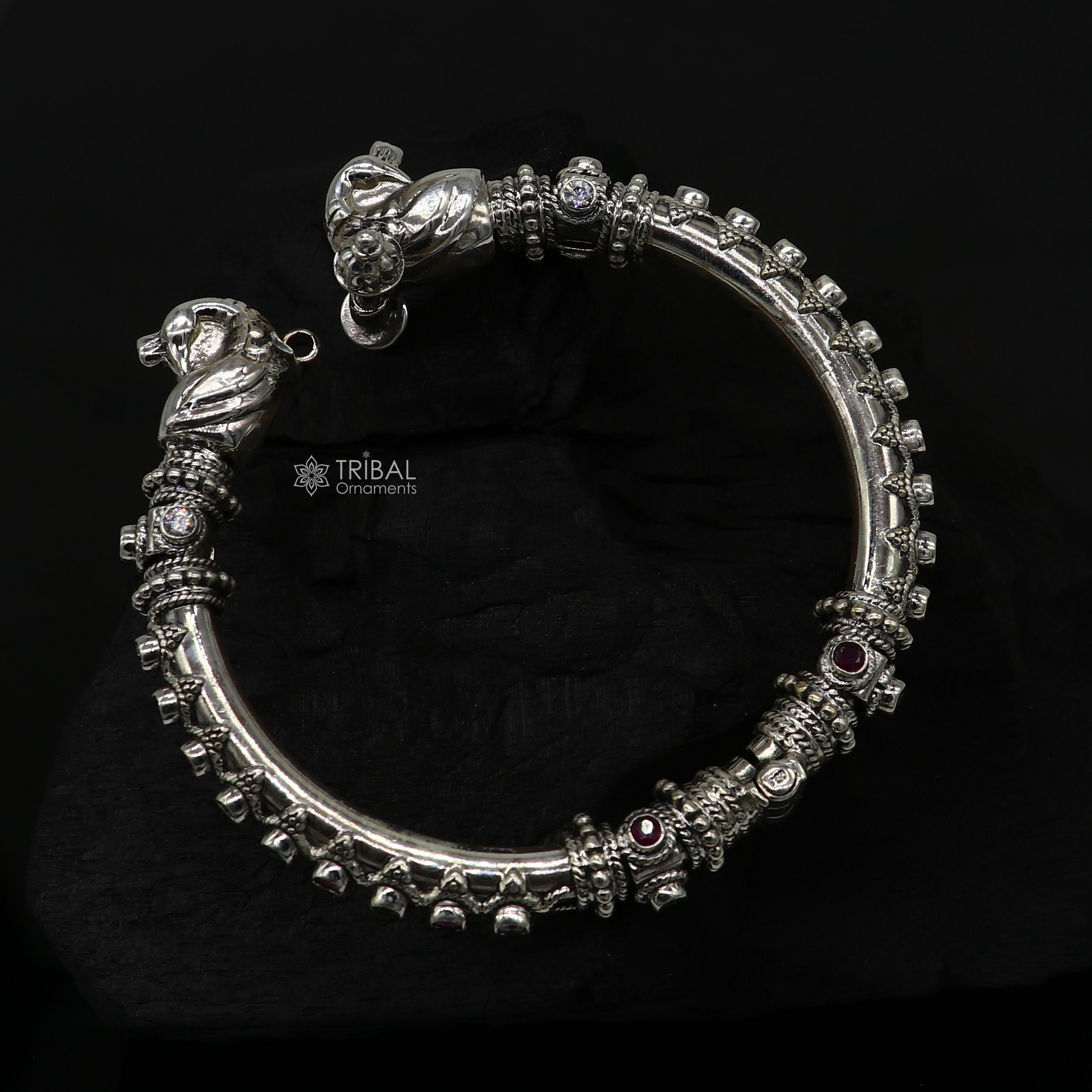 925 Sterling Silver Handmade Vintage Peacock Design Cubic 925 Sterling Silver Handmade Vintage Peacock Design Cubic