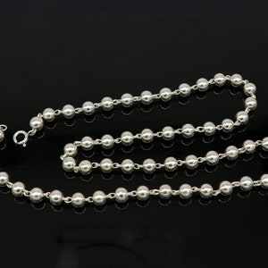 925 sterling silver handmade beaded chain necklace, exclusive silver ball chain  unisex best gifting chain daily use jewelry nch 12