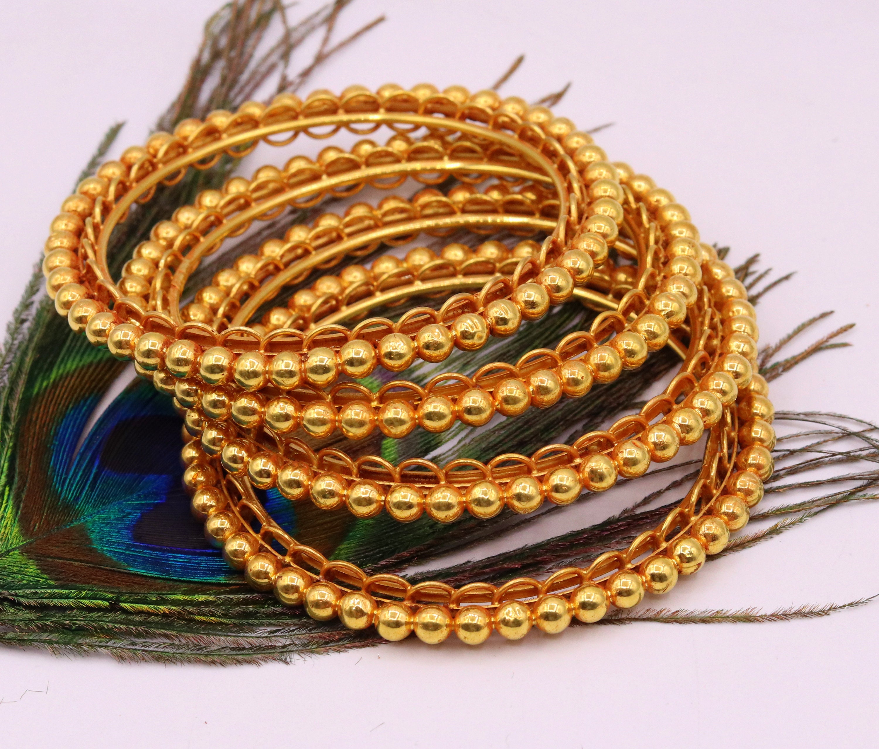 Handmade Indian Designer Antique Style Solid Gold Bangle