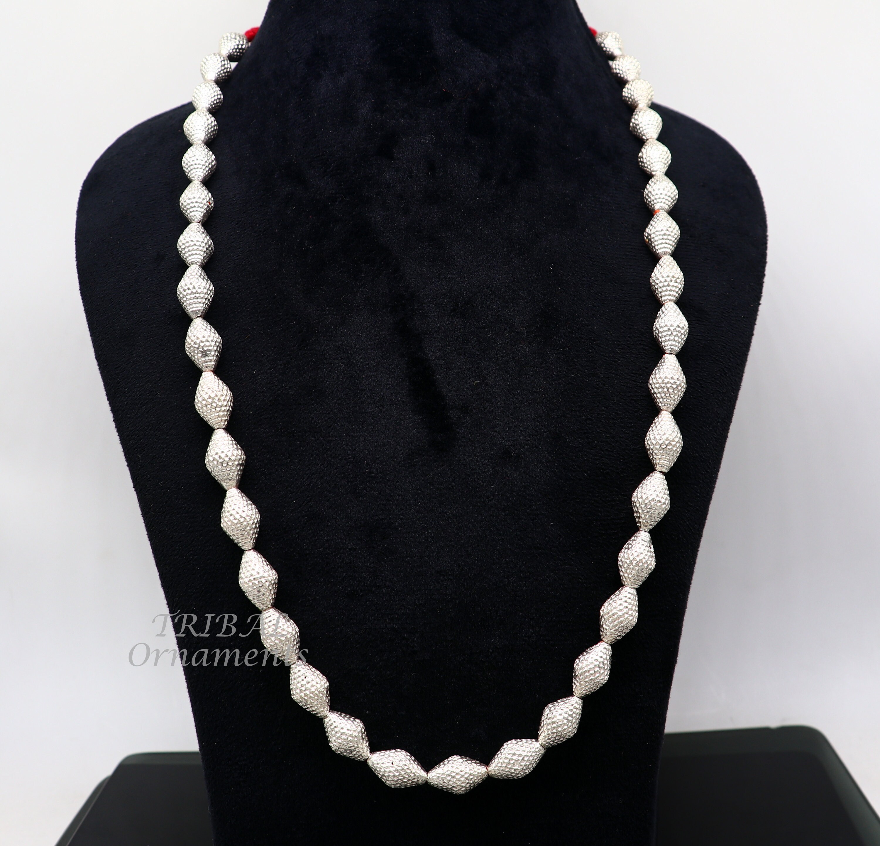 韓国発【TATIANA】(Silver925) Beads Ribbon Necklace Designer fashion, Seoul-fully created | W Concept
