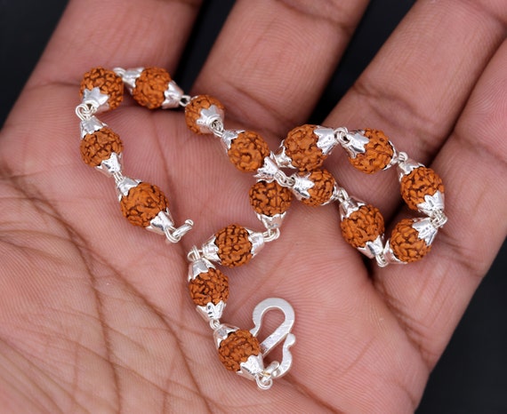 Indian Men s Bracelet Rudraksha Beads Golden Fashion Accessories Unisex  Jewelry | eBay