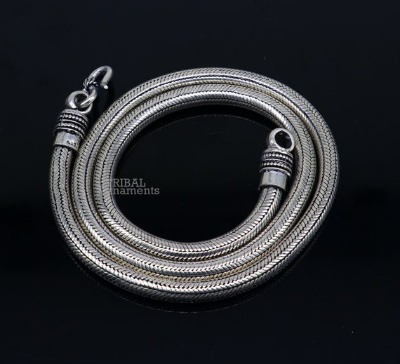 6 mm solid 925 sterling silver handmade snake cha… - image 6