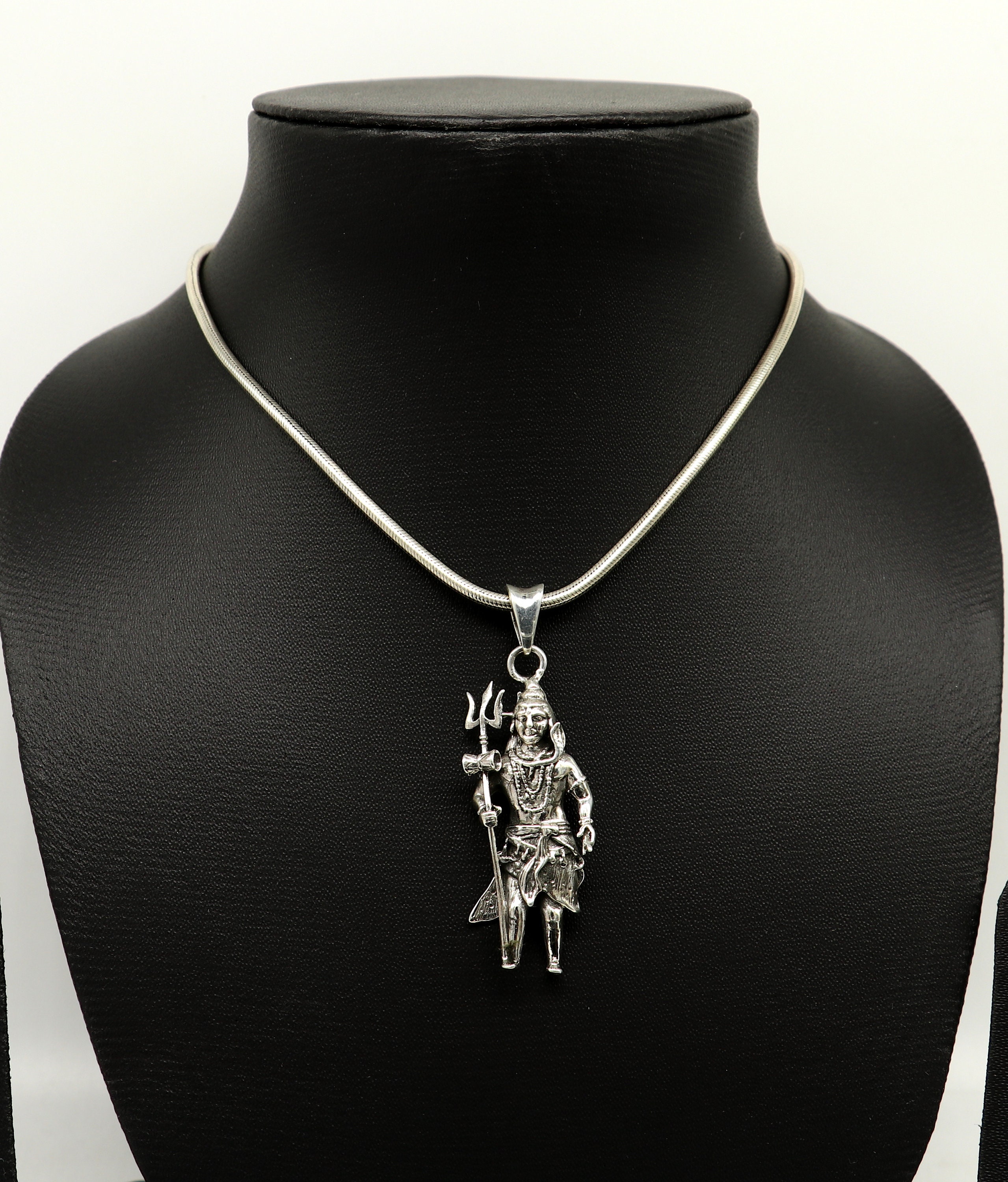 925 Sterling Silver Handmade Idol Shiva Standing Pendant, Amazing