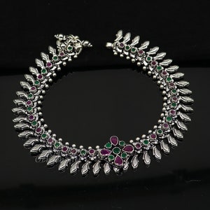 10.5&quot; Inches long handmade 925 sterling silver fabulous color stone customized anklet bracelet, amazing anklets belly dance jewelry ank523
