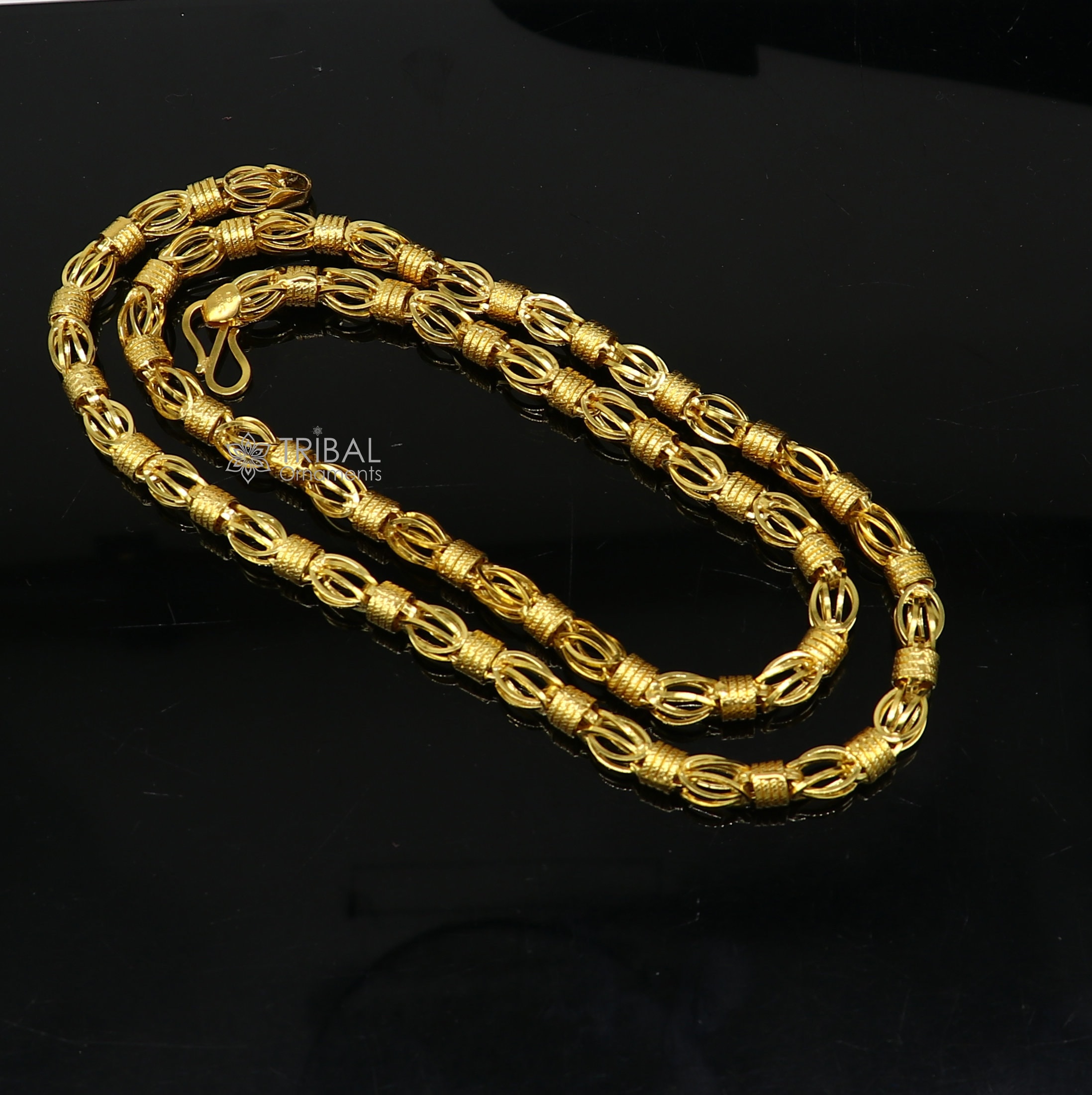 22kt Yellow Gold Royal Handmade Unique Byzantine Chain, Fabulous
