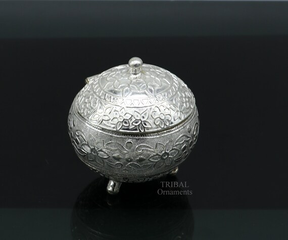 925 Sterling Silver Handmade Fabulous Trinket Box, Solid