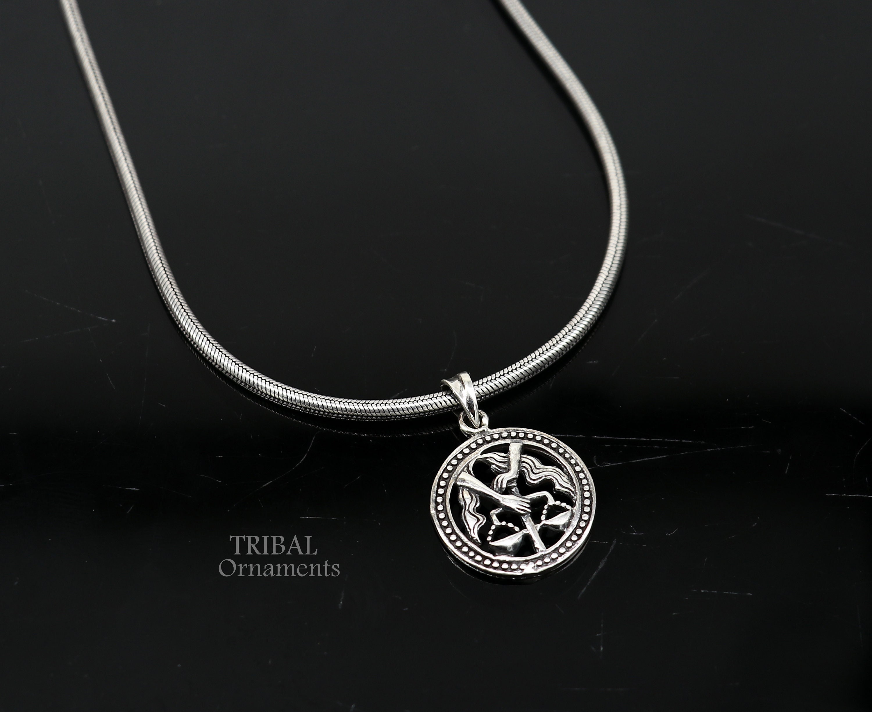Modern trendy Zodiac sign Capricorn symbol pendant 925 sterling silver unique Design horoscope "Tula Rashi" pendant best jewelry nsp576