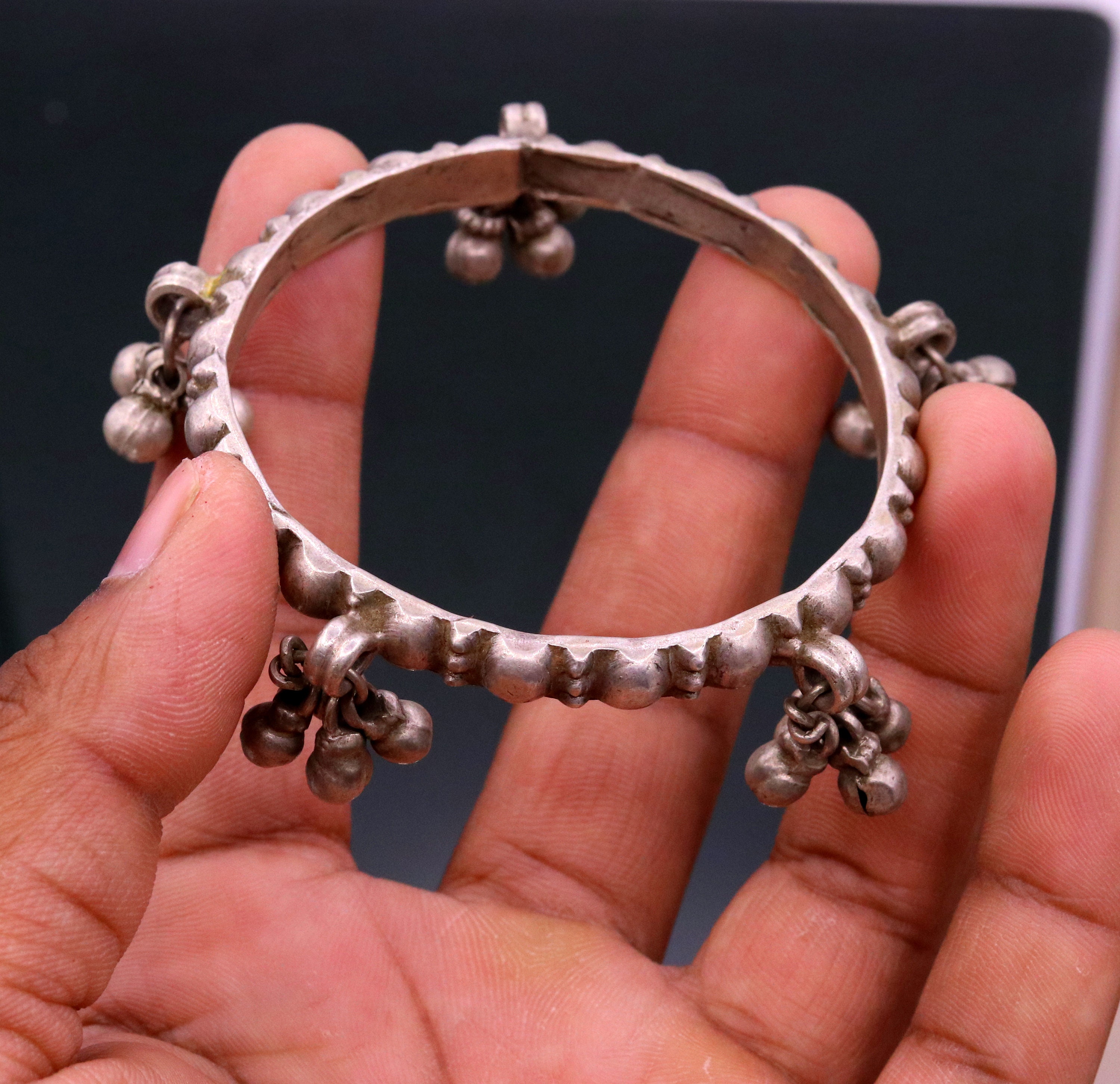 Indian Traditional Handmade Solid Sterling Silver Bangle Indian Traditional Handmade Solid Sterling Silver Bangle