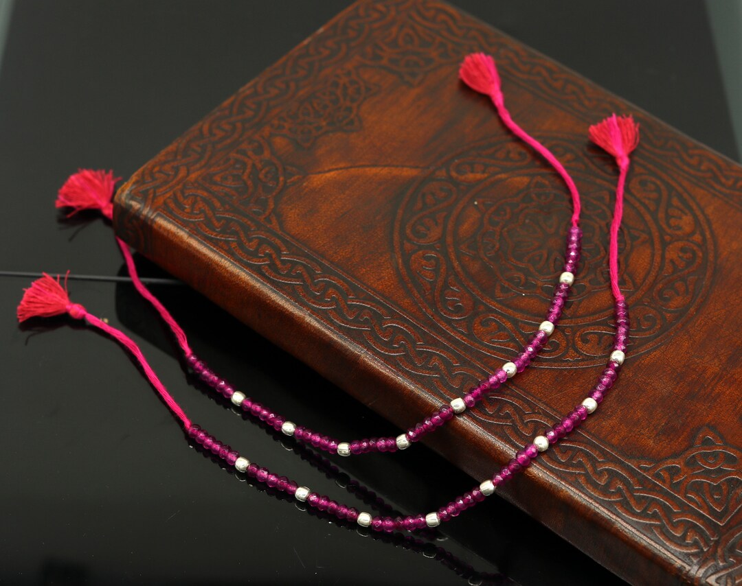 Fabulous Threads Anklets Semi Precious Ruby Stone and 925 Silver Beads ...
