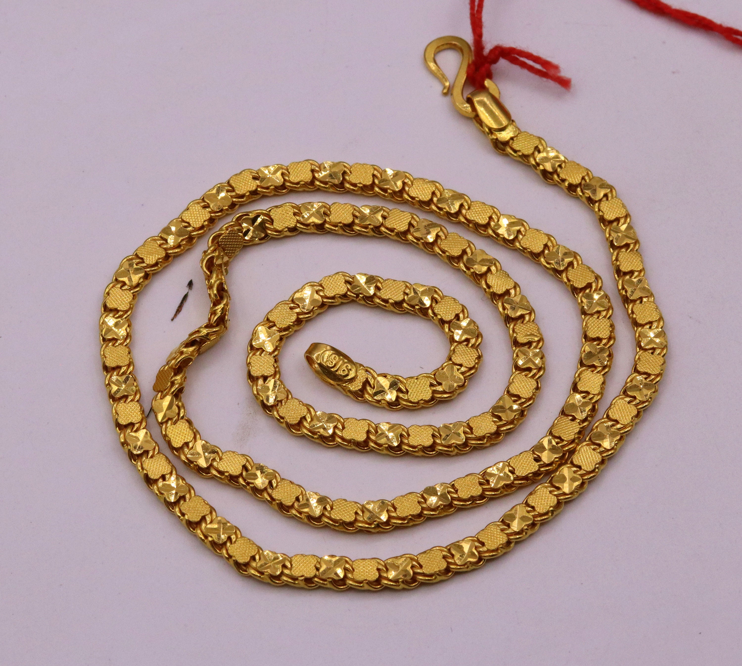 Gorgeous 22kt Yellow Gold Solid Excellent Design Chain Necklace Handcrafted Indian Jewelry Gifting Ideas Ch214 Etsy Canada