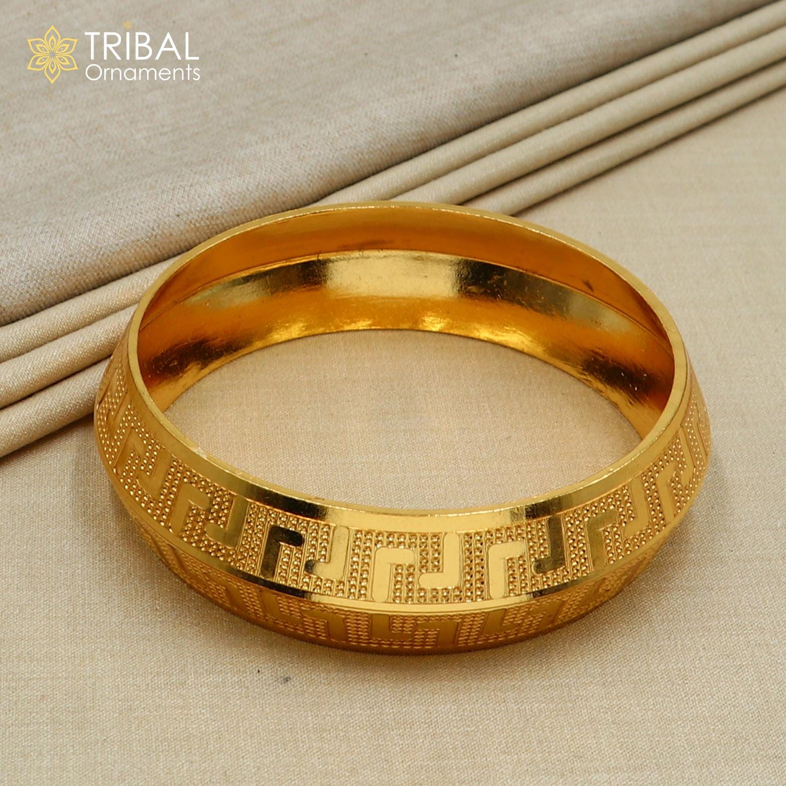 999 Pure Silver Gold Polished Stylish Heavy Bangle Kada Nsk922 - Etsy