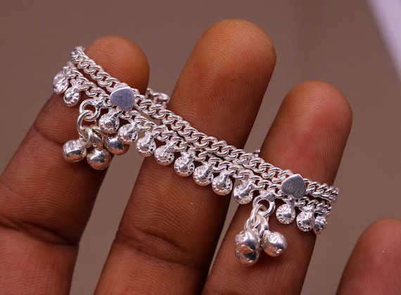Anklets for babies in silver best sale