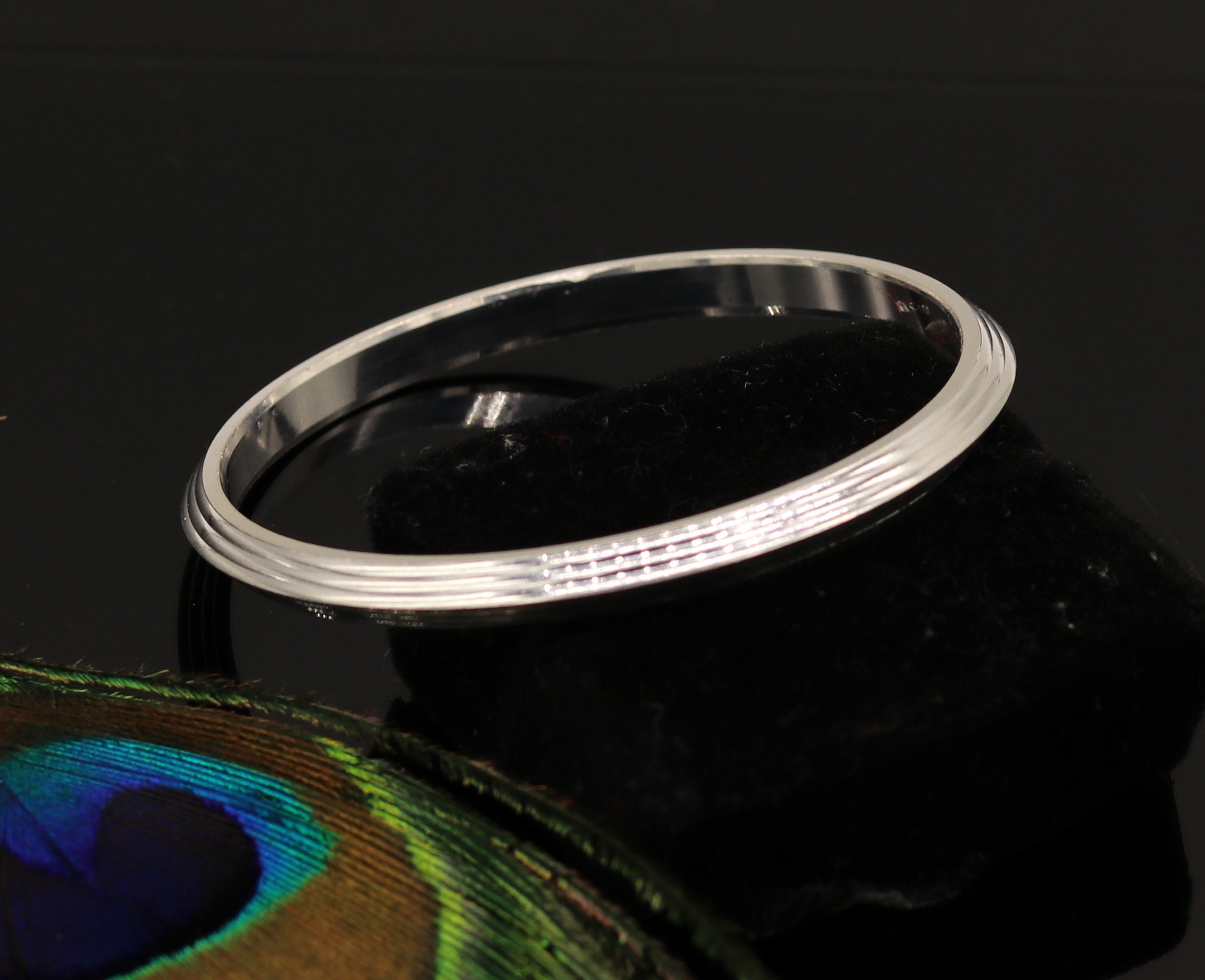 Amazing Punjabi Sikkha Solid Silver Kada Bangle Bracelet