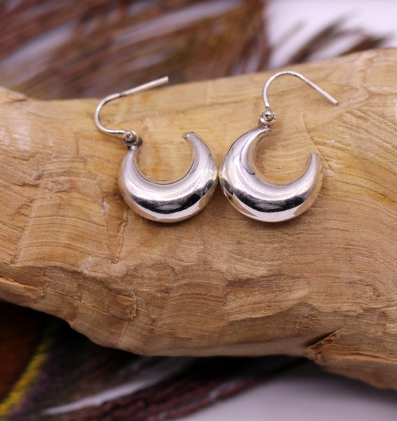 New Oxidized 925 Sterling Silver Byzantine Bali Style Hoops Earrings 18mm