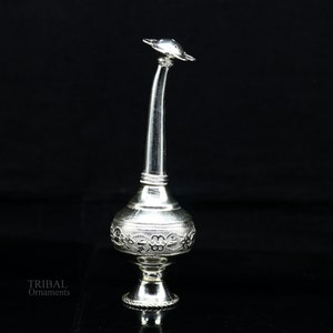 925 sterling silver vintage design Attardani, pooja spray bottle, silver perfume bottle, spray article, puja utensils, best gift su640 image 9