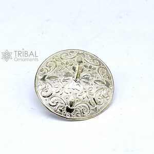 Einzigartiges Silber Spielzeug 925 Sterling Silber handgefertigtes Firki oder Lattu Spielzeug, bestes Silberspielzeug für Ihre Baby Krishna Idole, bester Silberartikel su1158
