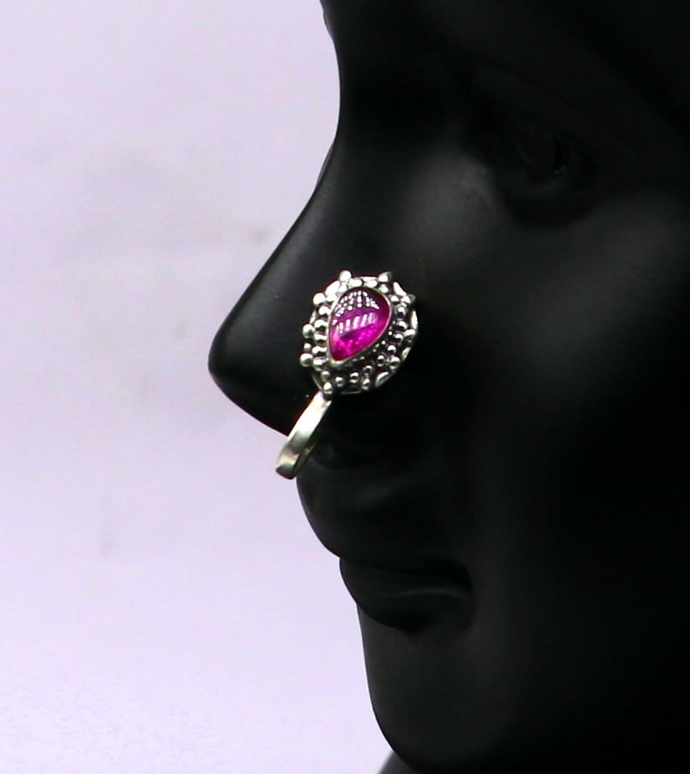 Single stone nose pin designs Clearance