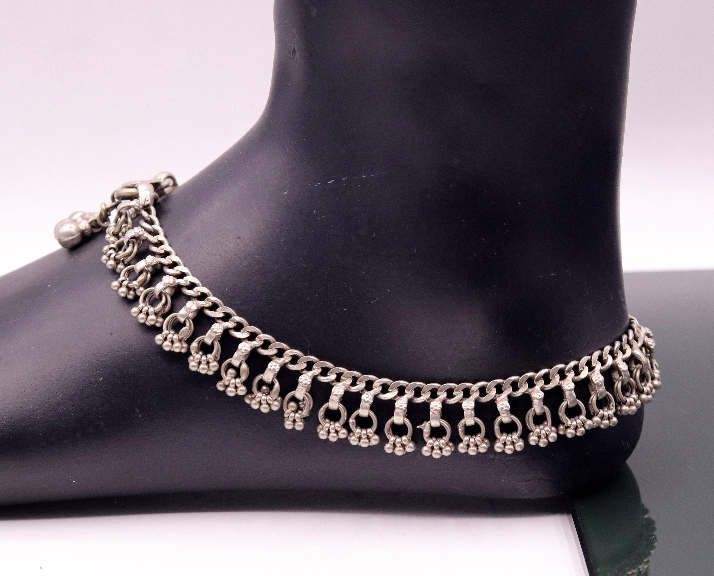 solid silver ankle bracelet