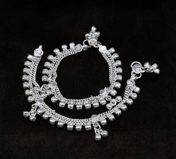 5.5 Vintage Fancy Style Customized Sterling Silver Baby Anklets