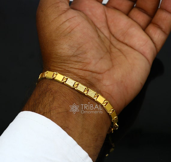 Gold bar bracelet mens best sale