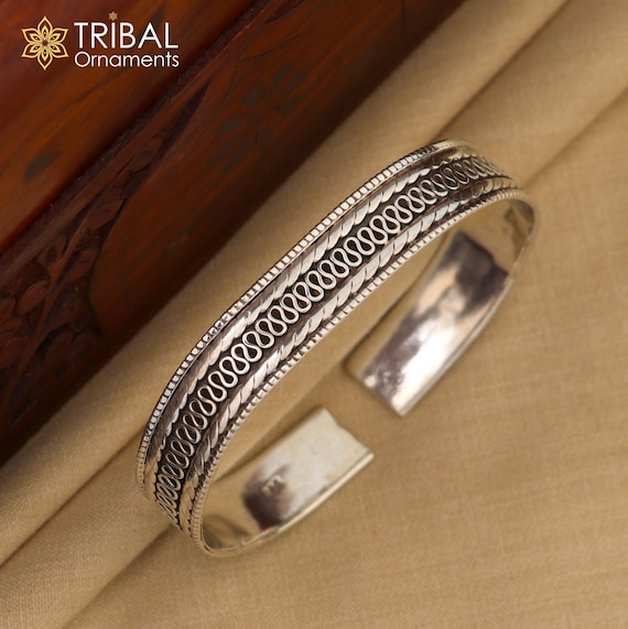 925 Sterling Silver Vintage Design Handmade Work Cuff Bangle