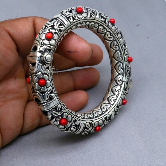 925 Sterling Silver Handmade Flower Work Vintage Chitai Work