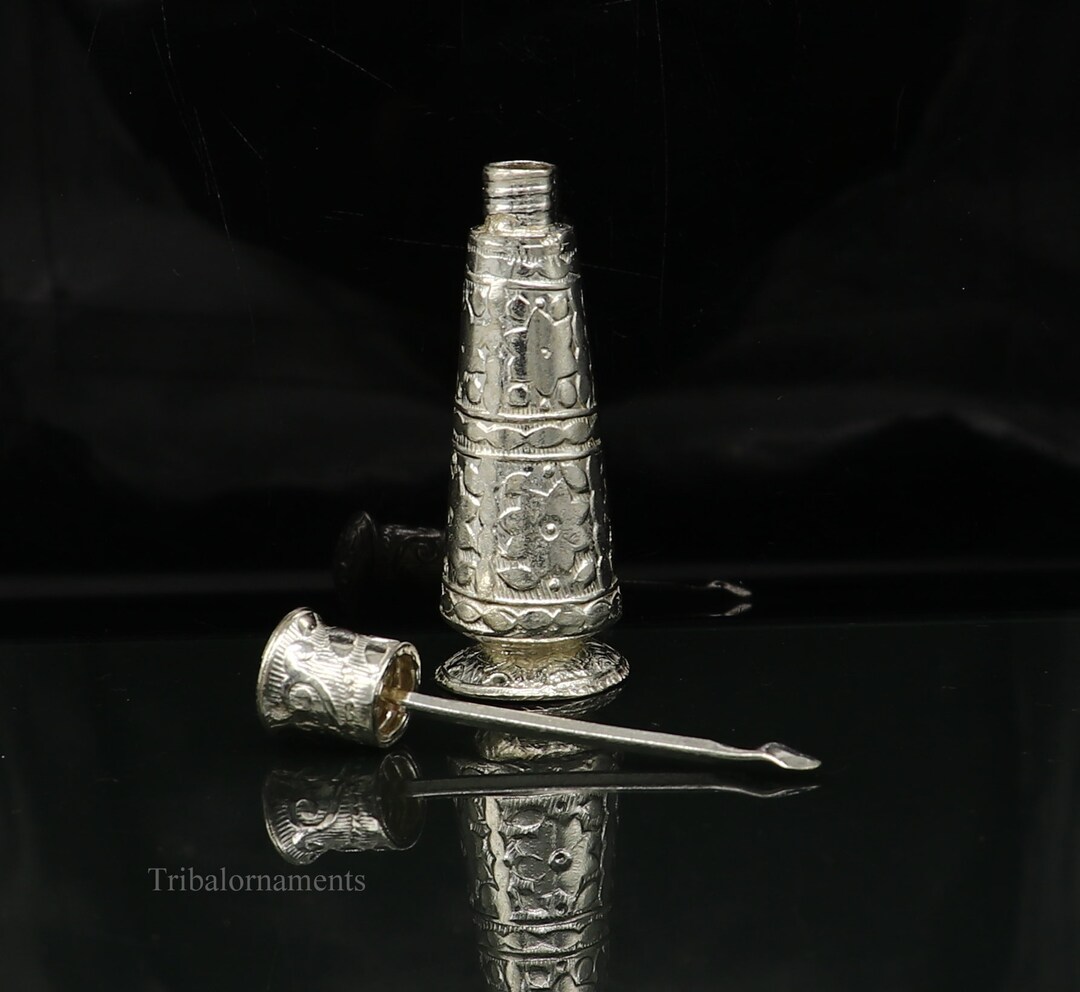 Vintage Antique Design 925 Sterling Silver Sindoor Box Vintage Antique Design 925 Sterling Silver Sindoor Box