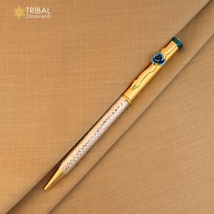 925 Sterling silver work writing ball pen, best silver gifting article from india art841
