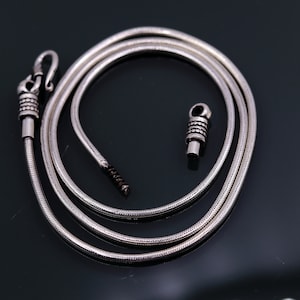 16" to 30" long screw chain 925 sterling silver handmade snake chain pendant chain, necklace chain, oxidized silver chain trendy style cch10