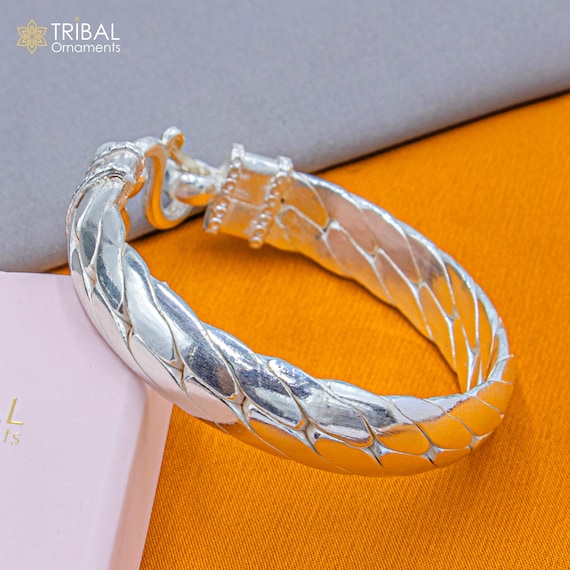 925 Solid Sterling Silver Handmade Vintage Style Heavy Bangle