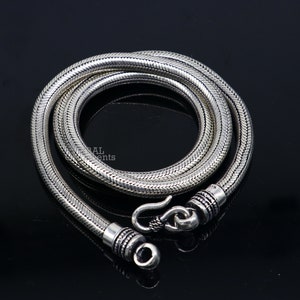 6 mm solid 925 sterling silver handmade snake chain necklace chain, oxidized silver trendy chain ch159