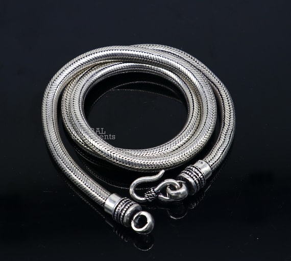 Vintage Sterling Silver 925 Solid Hexagon Shaped Snake Chain