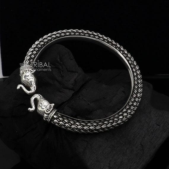 925 Sterling Silver Traditional Cultural Ethnic Elephant Kada