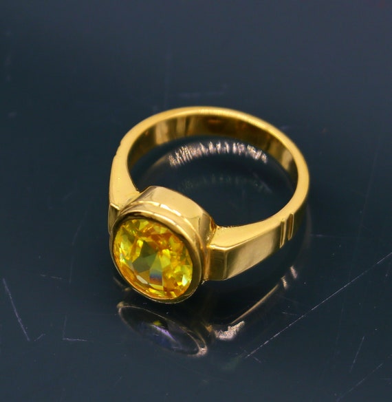 Buy 8.25 Ratti 7.00 Carat Citrine Ring Sunela Certified Natural Original  Oval Cut Precious Gemstone Citrine Gold Plated Adjustable Ring Size 16-39 -  Lowest price in India| GlowRoad
