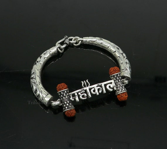 Buy Rudraksha OM Trishul Lord Shiva Lord Mahakal Cuff Bracelet Kada for  Men's or Boys,silver Polish Trishul Bracelet Online in India - Etsy
