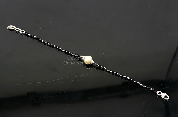 925 sterling silver customized black beads Nazari… - image 6