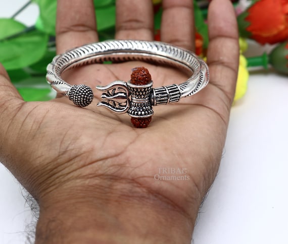 925 Sterling Silver Handmade Lord Shiva Babubali Kada Bangle