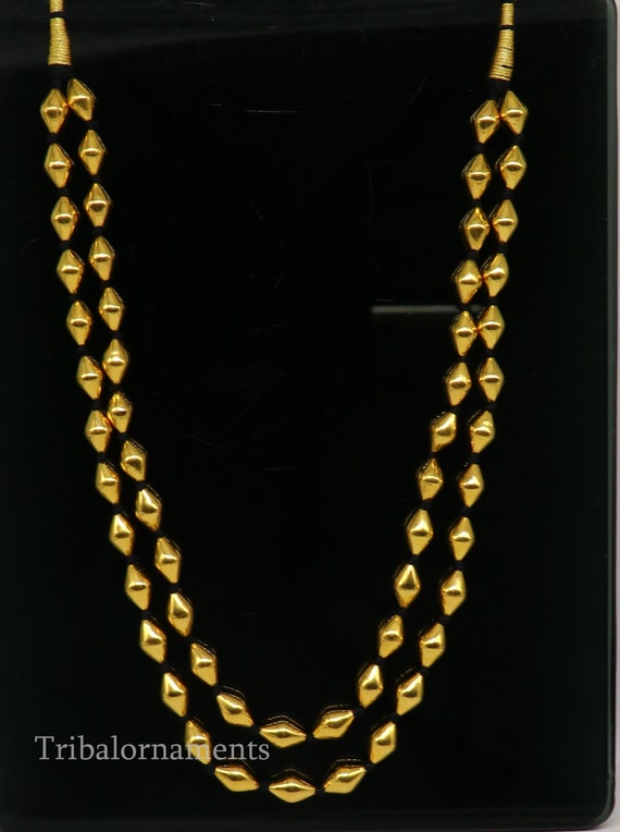 Gold dholki beads best sale necklace