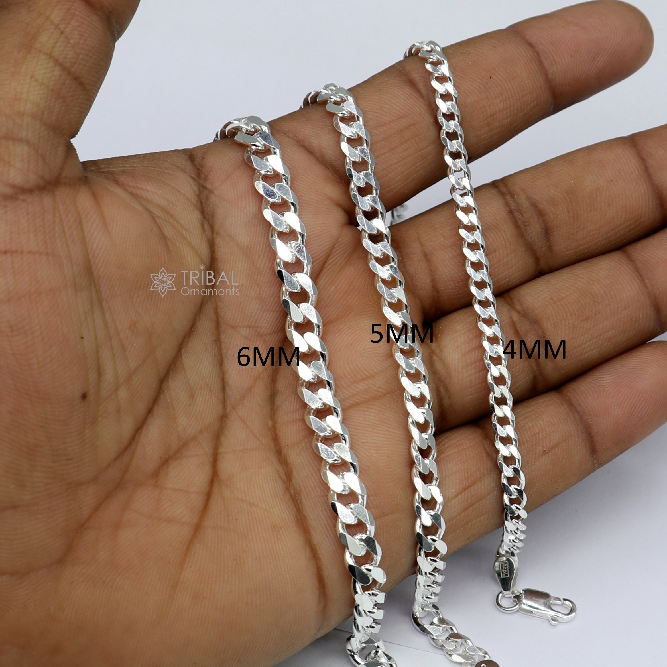 925 Sterling Silver Handmade Shiny Stylish 4mm/ 5mm/ 6mm 925 Sterling Silver Handmade Shiny Stylish 4mm/ 5mm/ 6mm