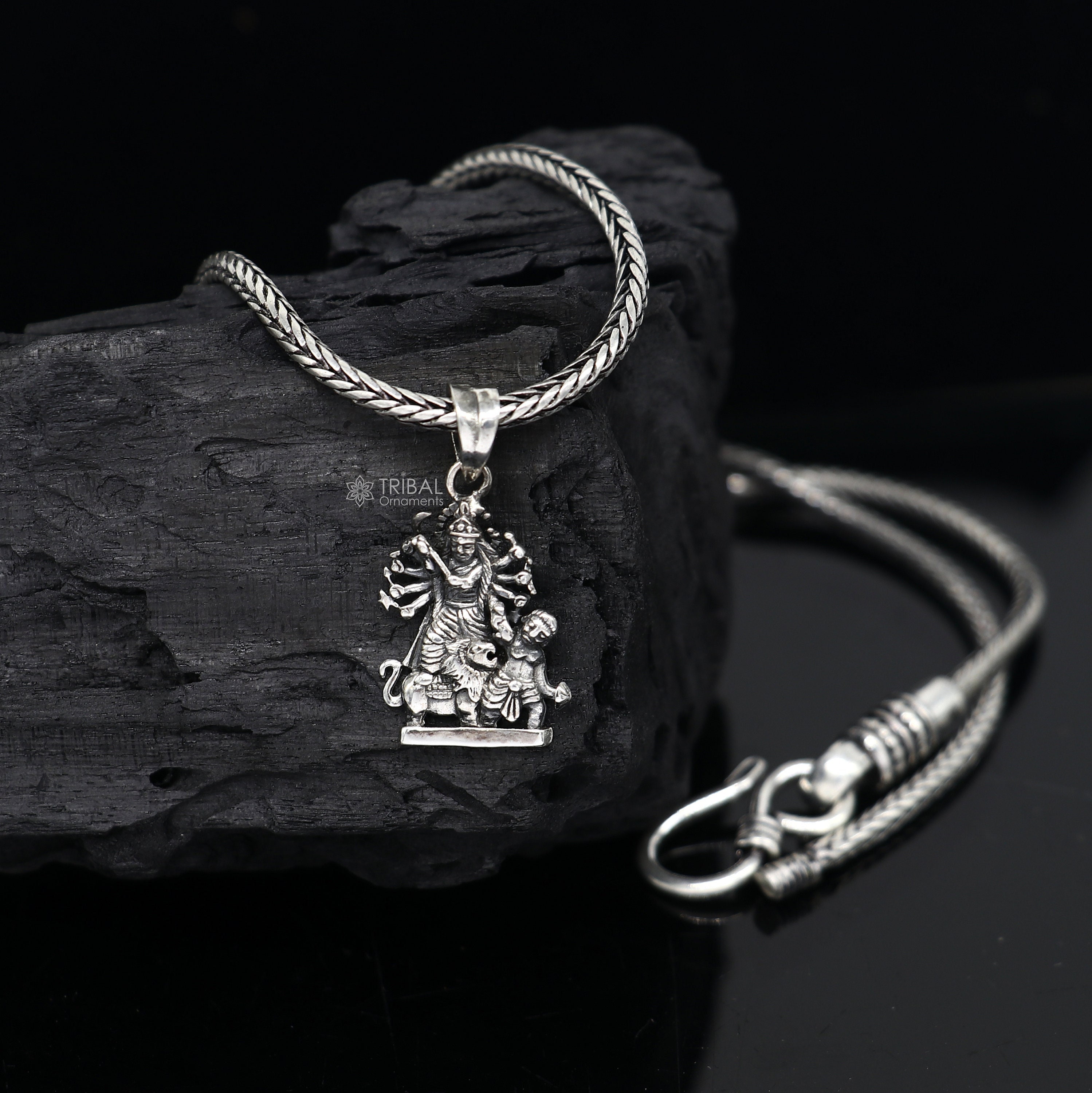 925 Sterling Silver Goddess Divine Kali Devi Maa Pendant for