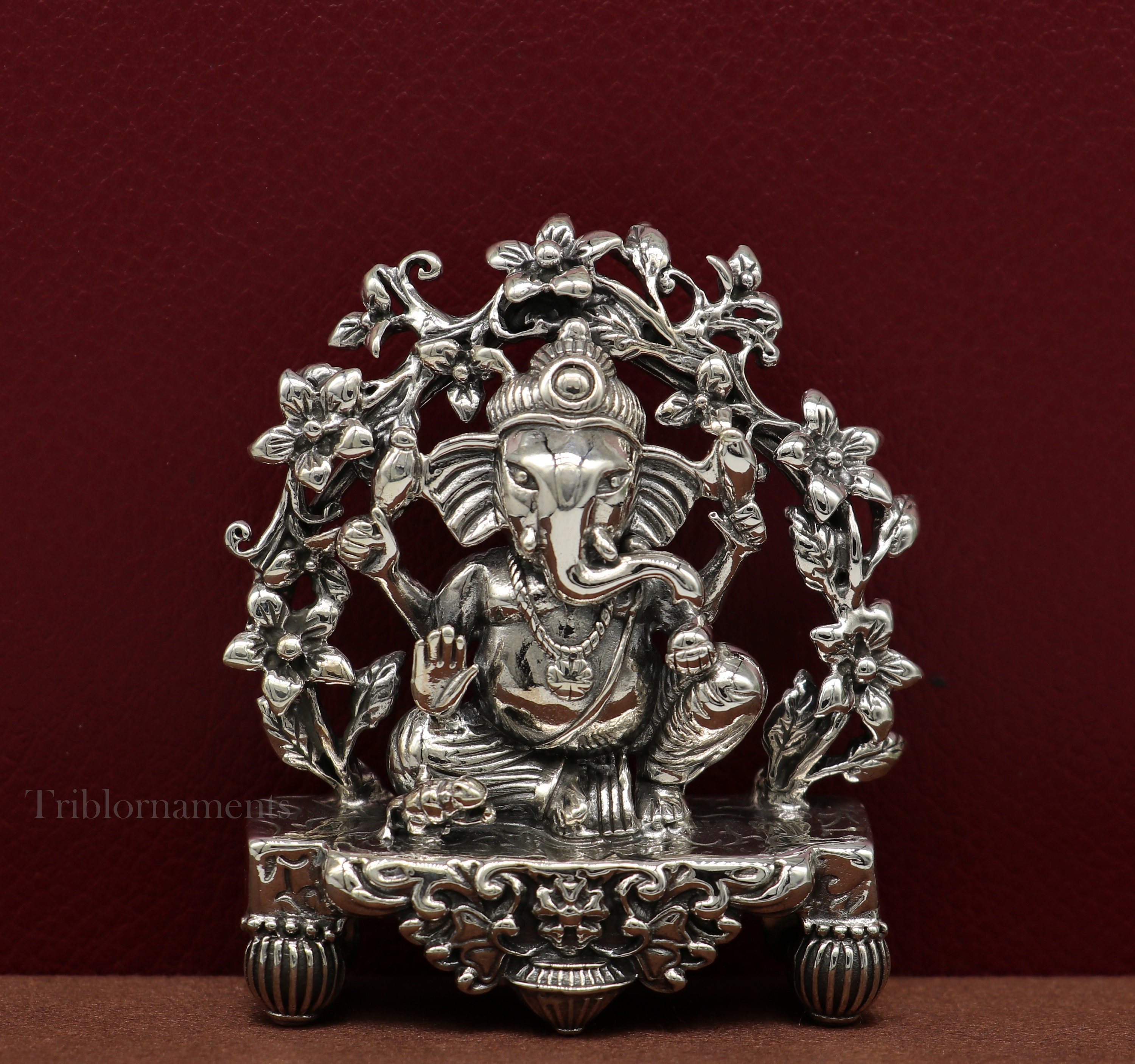 925 Sterling Silver Lord Ganesh Idol Pooja Articles Indian Etsy