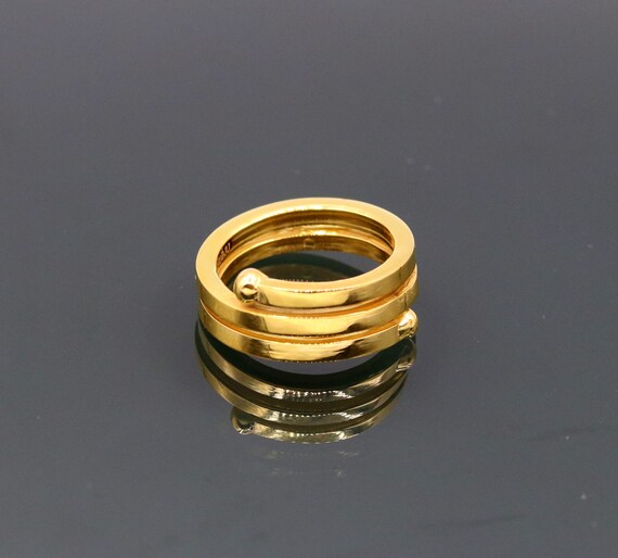 22kt Yellow Gold Handmade Fabulous Spiral Ring Vintage Antique