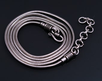 All size 925 Sterling silver adjustable handmade snake chain vintage design belly chainbelly chain, waist ,Saree chain belly dance wch17
