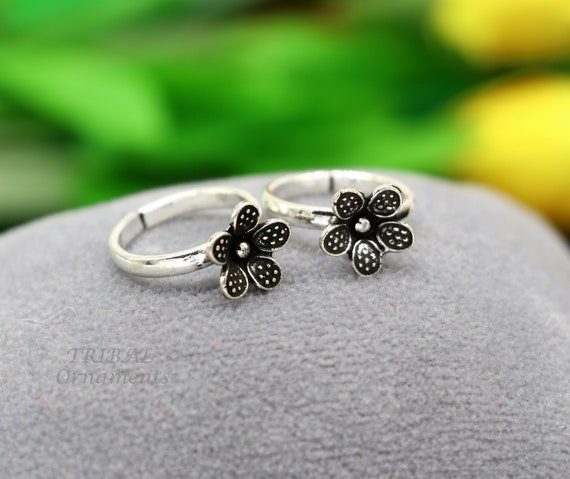 Buy 925 Sterling Silver Amazing Flower Design Handmade Toe Ring, Toe Band  Stylish Modern Women's Brides Jewelry, India Traditional Jewelry Ytr49  Online in India - Etsy