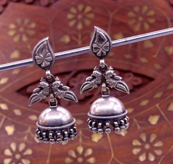 Silver Feathers Long Jhumka Earrings – Deara Fashion Accessories