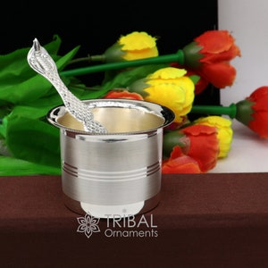 999  fine silver Panchmrit bowl or baby kids milk serving bowl, pure silver utensils, home and temple puja accessories india su1036