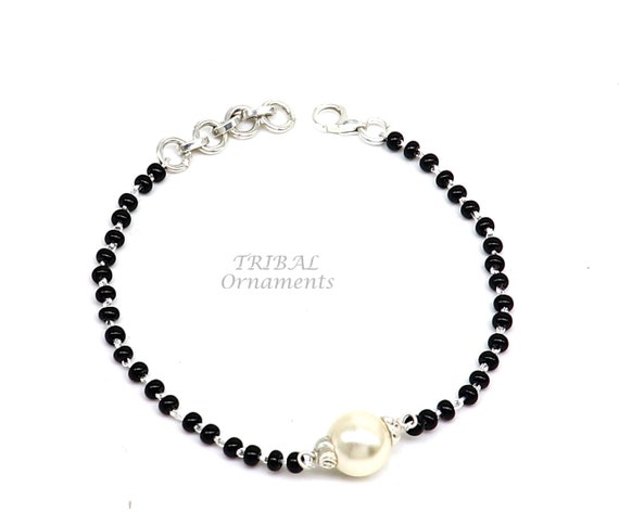 925 sterling silver customized black beads Nazari… - image 8