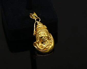 925 sterling silver Gold polished divine Lord Shiva pendant excellent gifting unisex customized jewelry nsp594