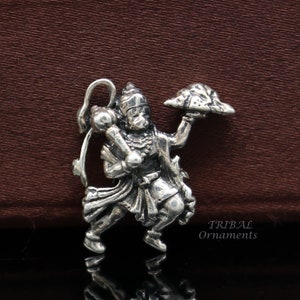 925 silver handmade Lord hanuman 2.1 cm small statue, best puja god hanuman statue sculpture home temple puja art, utensils art571