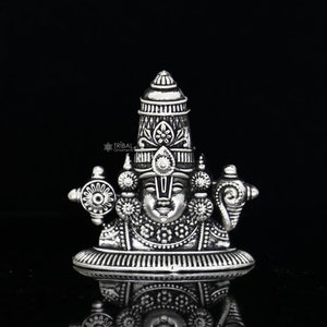 2&quot; 925 sterlingzilver stijlvolle goddelijke Venkateswara moerassige idool Tirupati balaji standbeeld sculptuur beeldje geweldig vervaardigd standbeeld cadeau art657